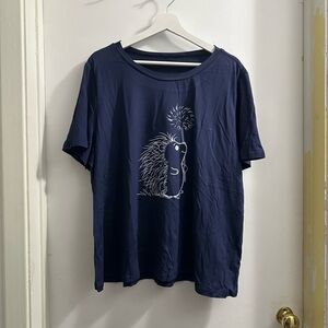 BRAND NEW SHEIN Navy Blue Hedgehog Tee 🦔